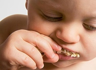 9-12个月：宝宝用拇食指抓握物品