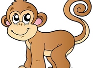 按照小猴子嘴的形状，给猴子喂饼干